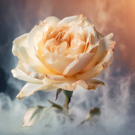 White rose in soft color, Made with blur style for backgroundの写真素材