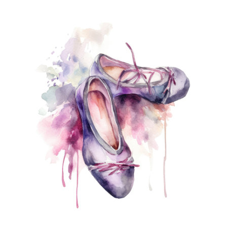 watercolor ballet shoesの素材
