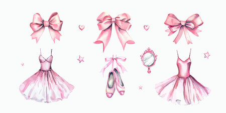 Hand drawn sketch ballet set. Vector illustration.のイラスト素材