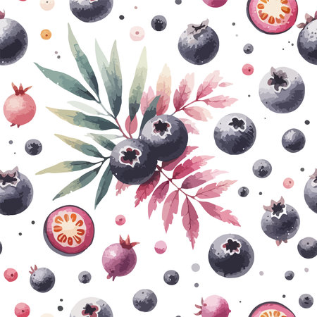 Hand drawn watercolor passion fruit seamless patternのイラスト素材