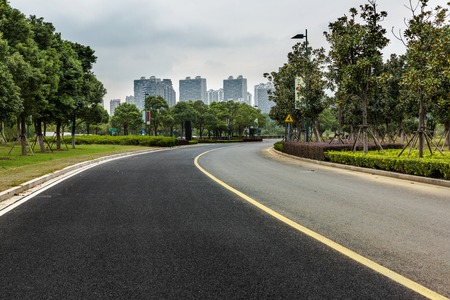 empty road with motion blur background.の写真素材