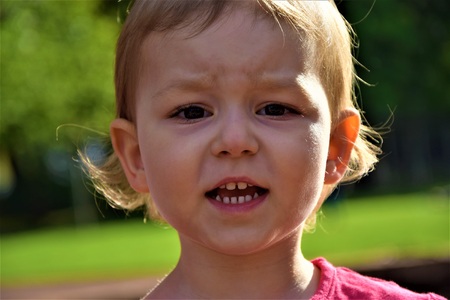 Child portrait. Little girl face.