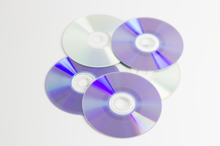 CDs on white backgroundの写真素材