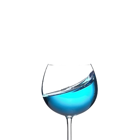 Blue liquid on a white backgroundの写真素材