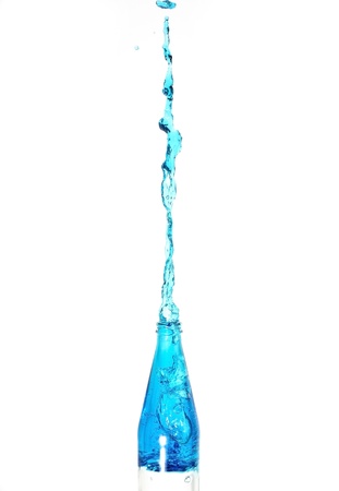 splash bottle on white backgroundの写真素材