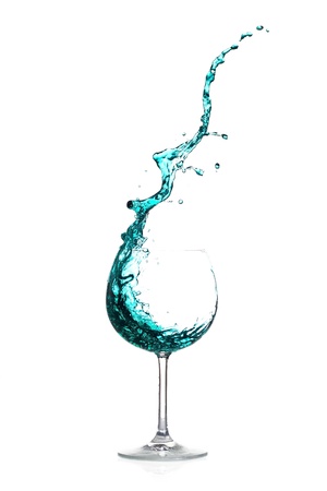 Splash green cocktail on white backgroundの写真素材