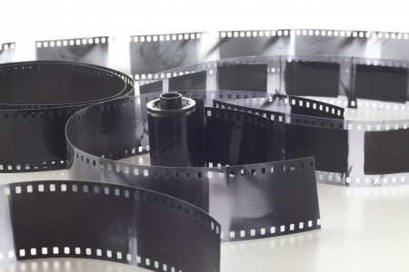 35mm film on white backgroundの写真素材