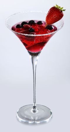 Alcoholic Cocktail made of Gin, Strawberry, Lemon Juice and Grenadin Syrupの写真素材