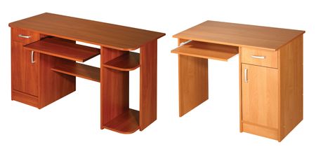 Office table isolated on the white background の写真素材