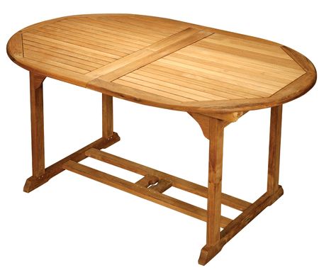 Wooden table isolated on the white background. の写真素材
