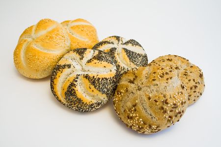 crusty wholegrain bakery on white background