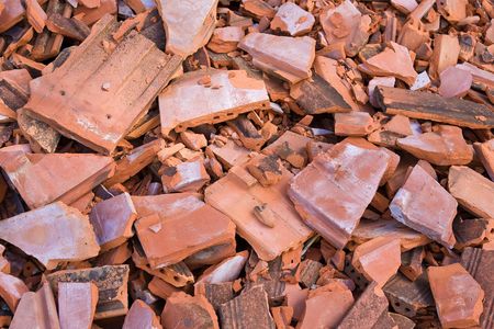 background of broken roof tilesの写真素材
