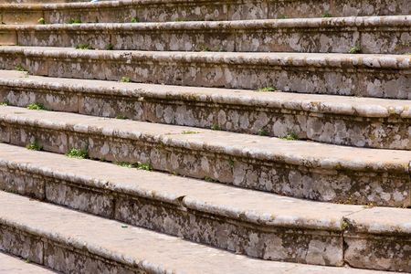 a close-up of a stone staircageの写真素材