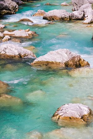 a mountain waterfall in sloveniaの写真素材