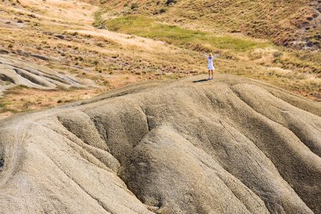 desert like landscape in sicilyの写真素材