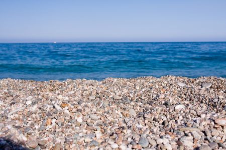 beautiful italian seaside with a blue sky