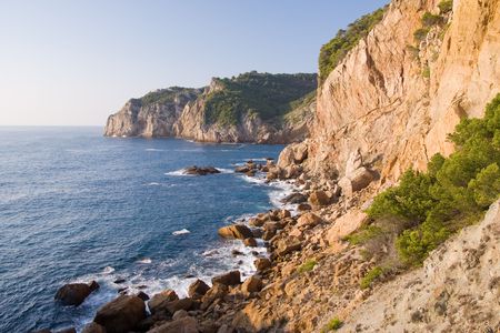beautiful wild costline of Costa Brava, Spainの写真素材