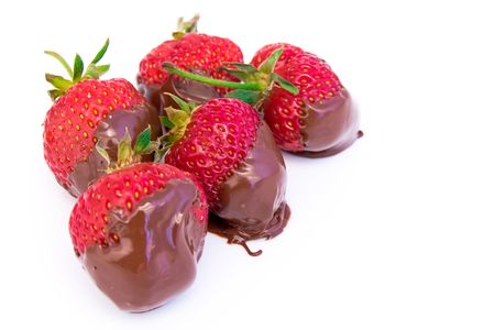 strawberry dipped in melted chocolateの写真素材