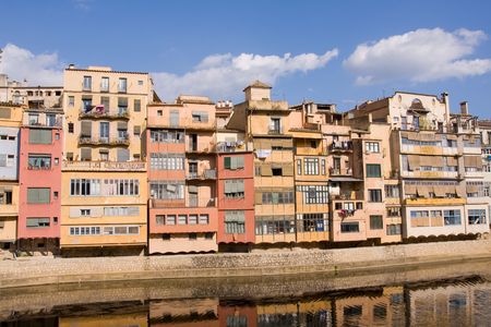 historical city of Girona, Spainの写真素材