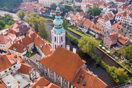czech historical town Cesky Krumlov enlisted in UNESCOの写真素材