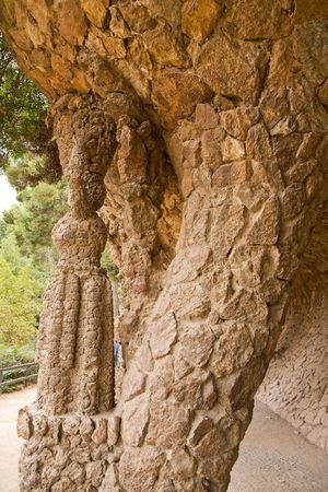 Parc Guell in Barcelona, Spainの写真素材