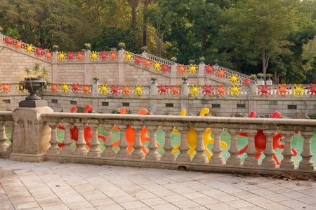 Citadel park in Barcelona in the autumn, Spainの写真素材