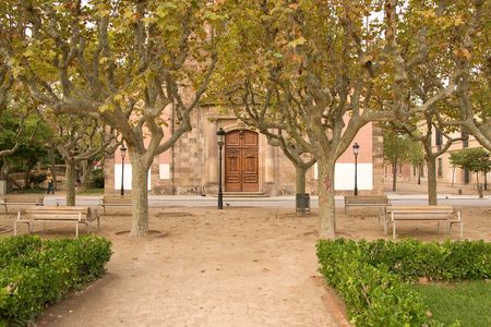 Citadel park in Barcelona in the autumn, Spainの写真素材