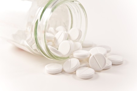 pills assortment on white bakcground