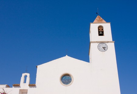beautiful old church in catalonia, spainの写真素材