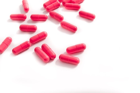 pills assortment on white bakcground