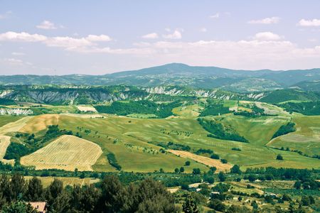 typical landscape in Italian region Tuscanyの写真素材
