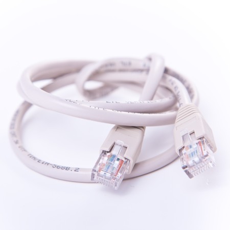 network cable and patch on white background