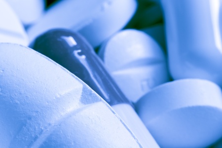 background made of colorful pillsの写真素材