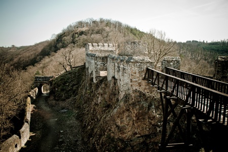 Cornstejn castle ruins, Czech Republicの写真素材