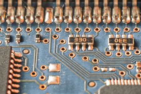 close up of electronic circuit board