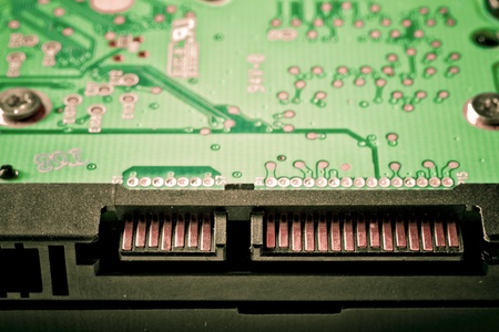close up of SATA hard driveの写真素材