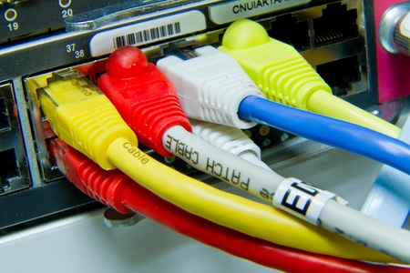 ethernet cables maze connected to switch
