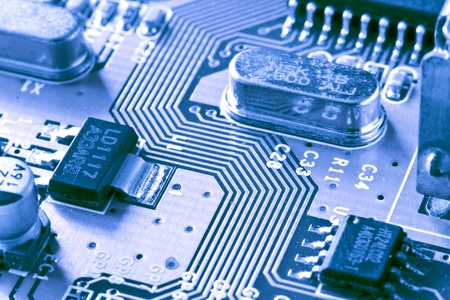 circuit board with connectors as a background