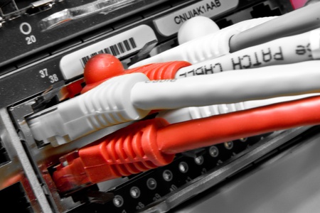 ethernet cables connected to switch