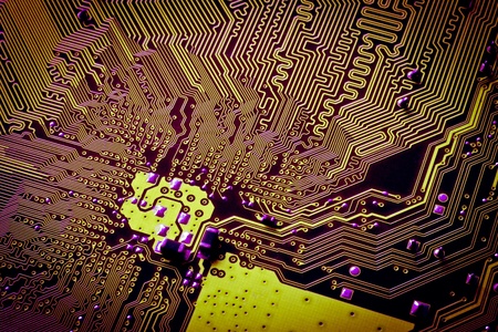 close up of abstract electronic circuit board