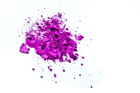 crushed eyeshadow isolated on white backgroundの写真素材