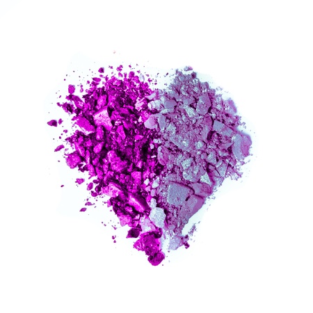 crushed eyeshadow isolated on white backgroundの写真素材