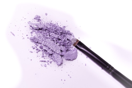 crushed eyeshadow isolated on white backgroundの写真素材