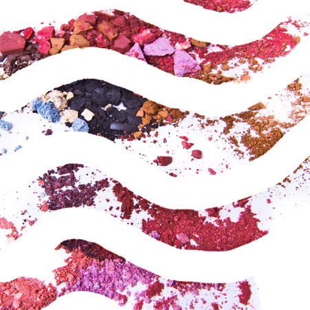 crushed eyeshadow on white background