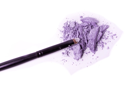 crushed eyeshadow isolated on white backgroundの写真素材