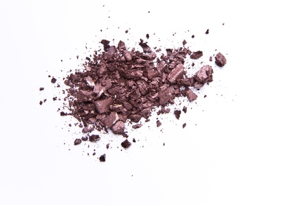 crushed eyeshadow isolated on white backgroundの写真素材