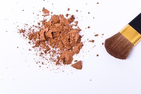 crushed eyeshadow isolated on white background