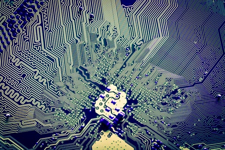 close up of abstract electronic circuit board
