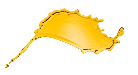 orange juice splash isolated on white backgroundの写真素材