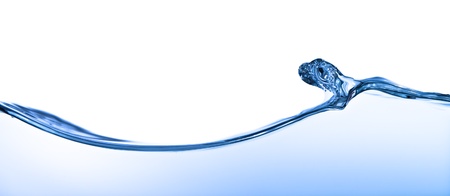 water wave close up shot on white backgroundの写真素材